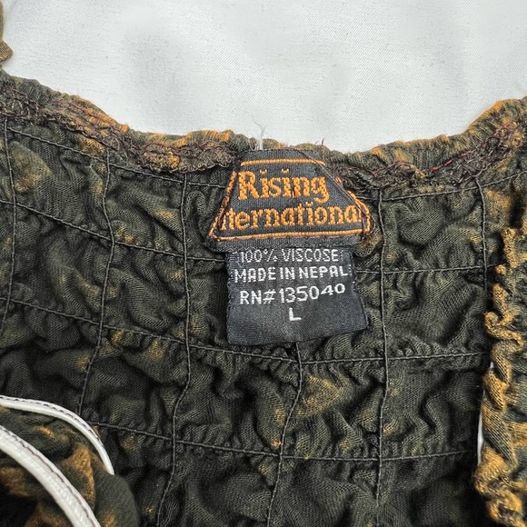 Rising International Colorful Nepal Viscose Bohemian Sun Dress Women's Large - Picture 4 of 9